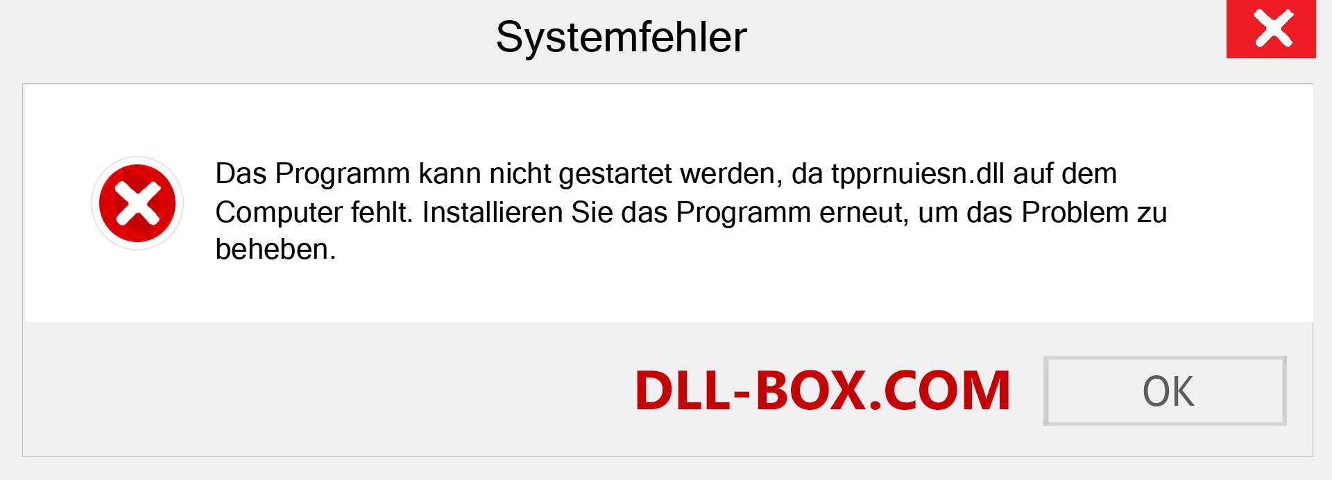 tpprnuiesn.dll-Datei fehlt?. Download für Windows 7, 8, 10 - Fix tpprnuiesn dll Missing Error unter Windows, Fotos, Bildern